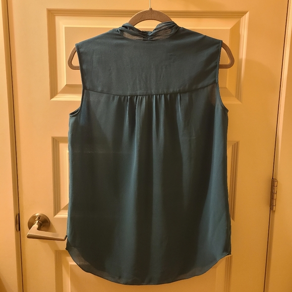 Teal Sleeveless Sheer Blouse - Picture 2 of 2
